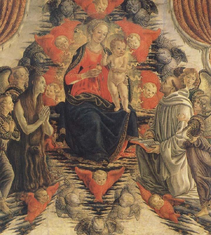 Francesco Botticini The Virgin and the Nino in the glory with Holy Maria Mary magdalene, San Bernardo and angeles France oil painting art